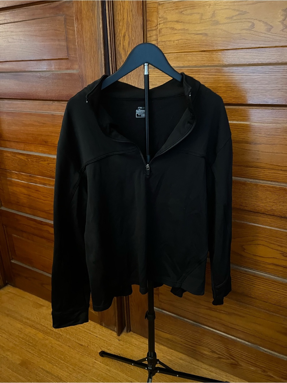 Slazenger Black Mens Half-Zip Bomber Shirt